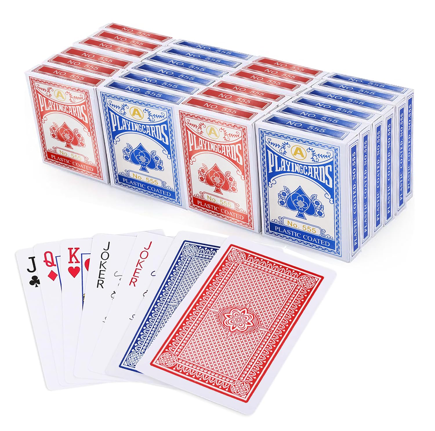 Global Playing Cards レッド・ブルーセット 計24個 Amazon.com: The Dreidel Company Playing Cards, 24 Decks of Cards